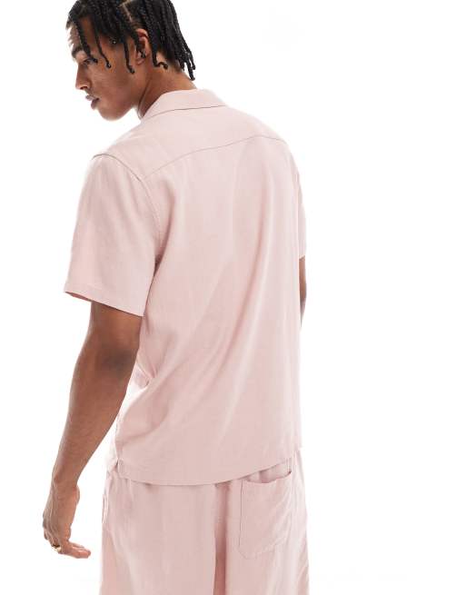 New Look – Ljuslila set i linnemix med skjorta och shorts