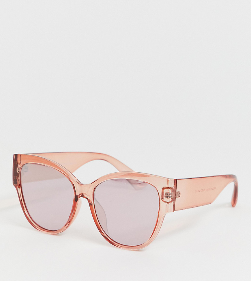 New Look – Ljusrosa oversize-solglasögon-Brun