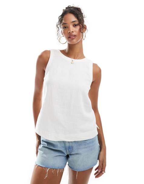 New Look – Lniany biały top - view 1