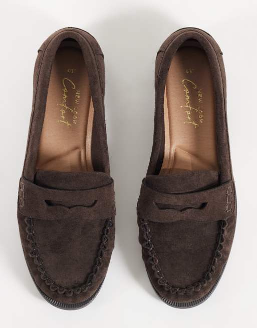 New Look loafer i imiteret ruskind i mørkebrun, 4 af 4