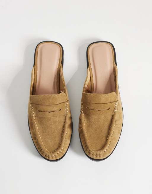 New Look - Loafer-muiltjes van imitatiesuède in lichtbruin, 2 van 4