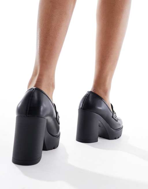 New Look - Loafers met hak en dikke zool in zwart, 4 van 4