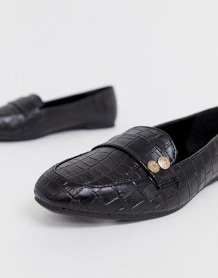 New Look - Loafers met muntstuk in zwart