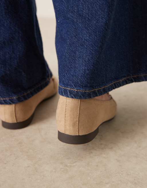 New Look - Loafers van suedette met trens in beige, 2 van 4