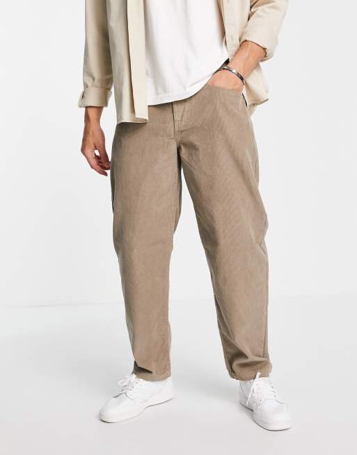New Look – Locker geschnittene Cord-Hose in Hellbraun