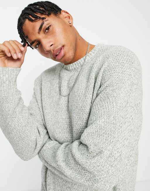 New Look – Locker geschnittener Strickpullover in Hellgrün