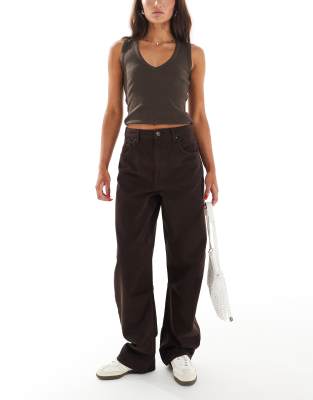 New Look New Look long barrel jean in brown