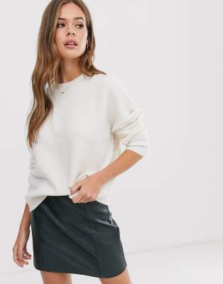 cream ribbed jumper