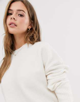 cream ribbed jumper