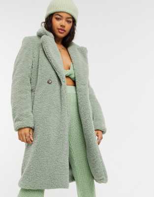 green long teddy coat