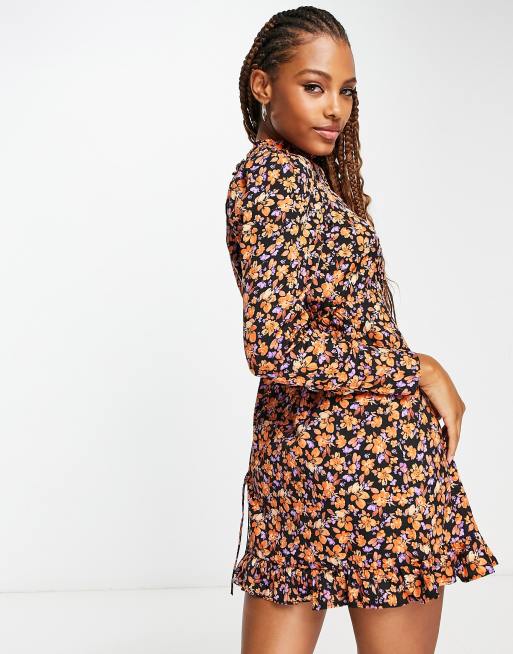 Long sleeve 2025 floral mini dress