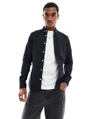 New Look long sleeve muscle fit shirt in black | ASOS