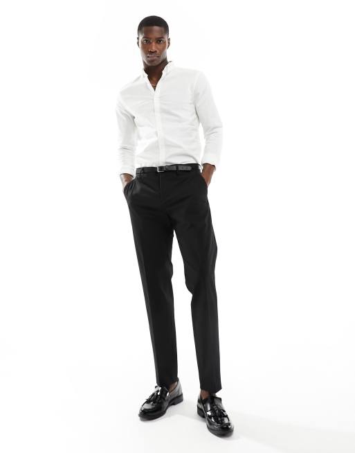 New Look long sleeve muscle fit shirt in white, 3 of 4
