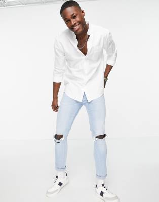 white cotton oxford shirt