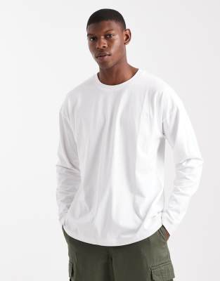 New Look New Look long sleeve oversized t-shirt in white