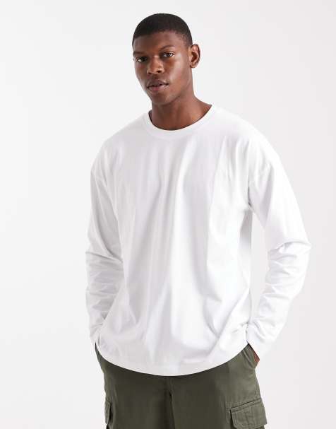 New Look long sleeve oversized t-shirt in white - view 1