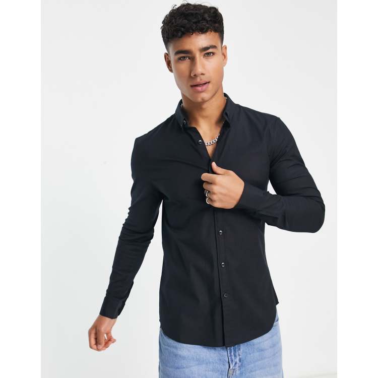 Black oxford hotsell shirt mens