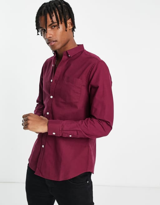 Maroon store oxford shirt