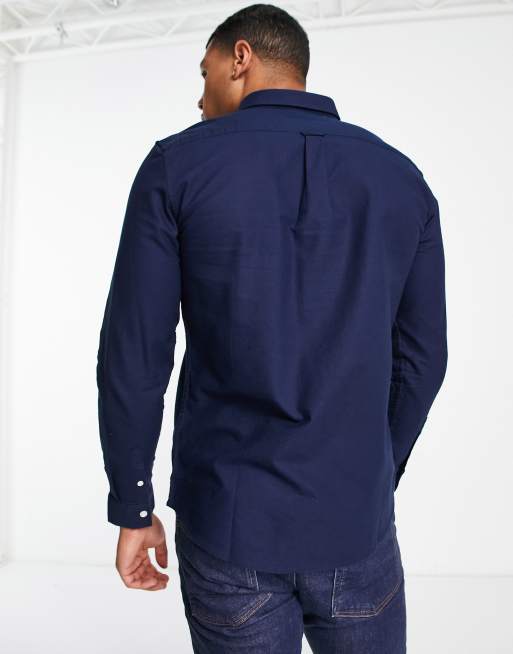 New Look long sleeve oxford shirt in navy