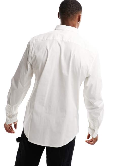 New Look long sleeve poplin shirt in white, 4 of 4