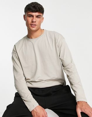 New Look long sleeve t-shirt in stone