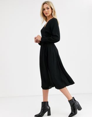 new look long sleeve midi dress