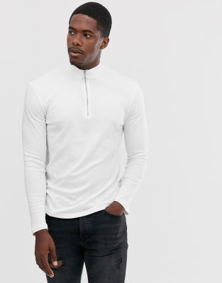 white zip up turtleneck