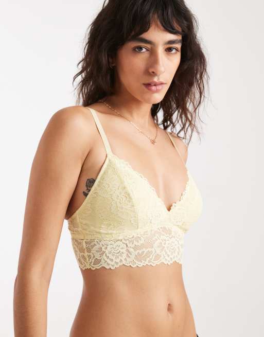 New Look – Longline-Bustier aus Spitze in Gelb, 2 von 4