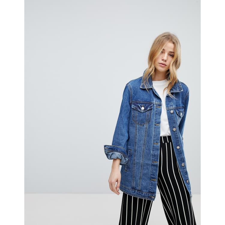 Asos longline shops denim jacket