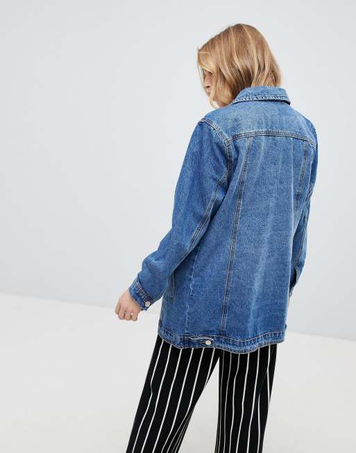 Longline denim jacket cheap new look