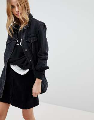 asos black denim jacket womens