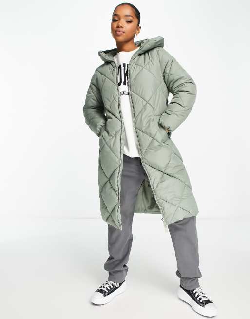 Quilted longline cheap padded coat