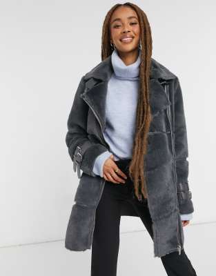 asos longline aviator coat