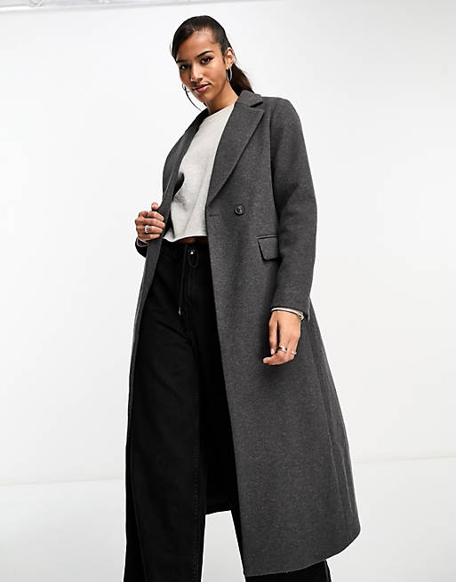 New Look longline formal coat in grey | ASOS