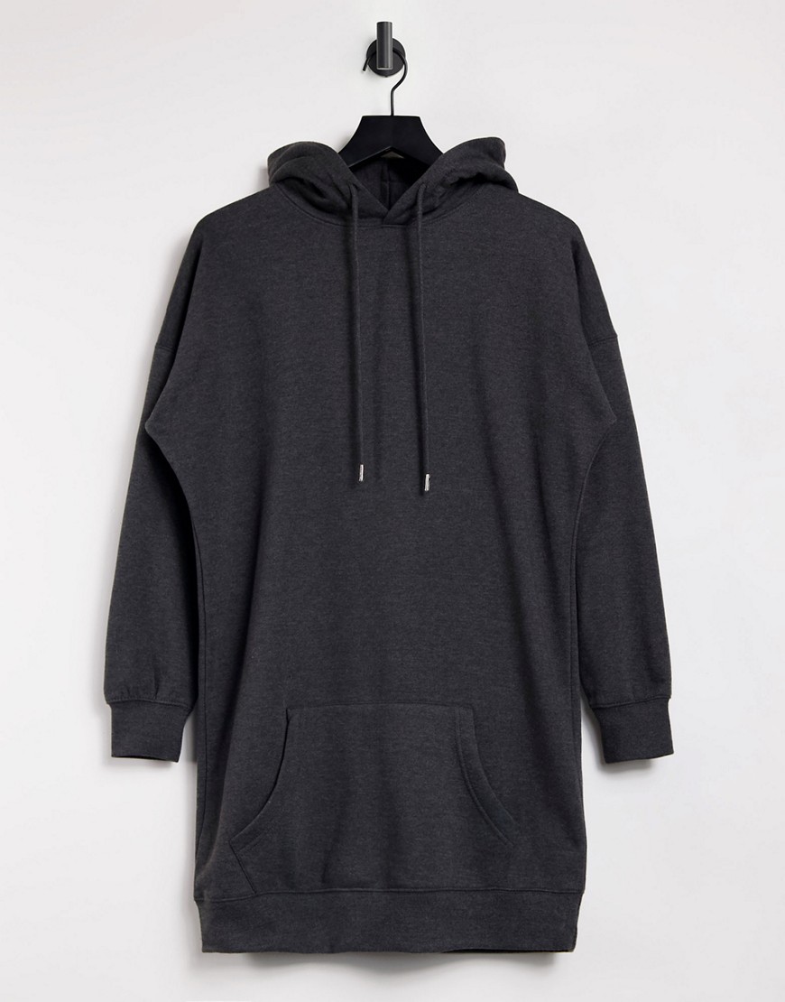 New Look longline hoodie in mid gray-Grey