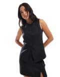 [New Look] New Look longline linen waistcoat in black (part of a set) 16 BLACK