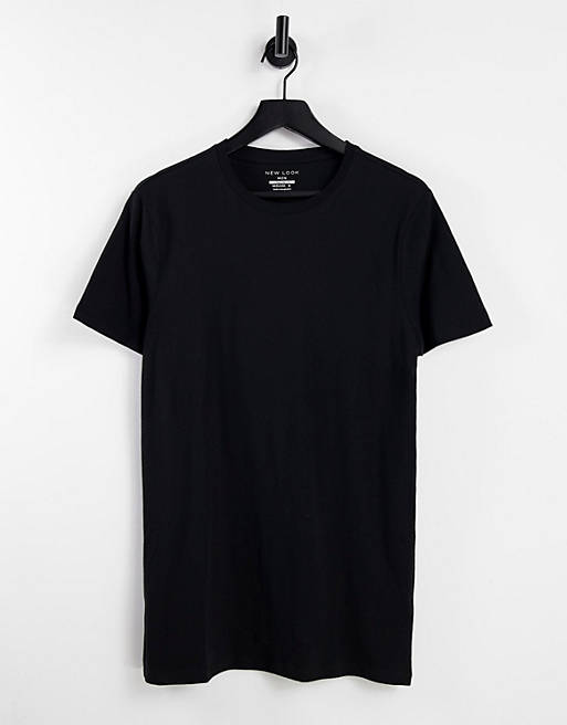 New Look longline t-shirt in black | ASOS