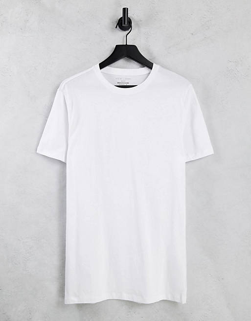 New Look longline t-shirt in white