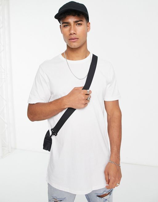 New Look longline t-shirt in white | ASOS