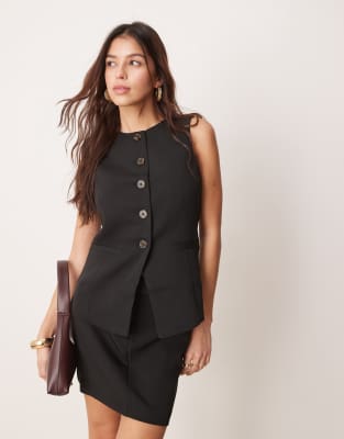 New Look New Look longline tailored waistcoat co-ord in black