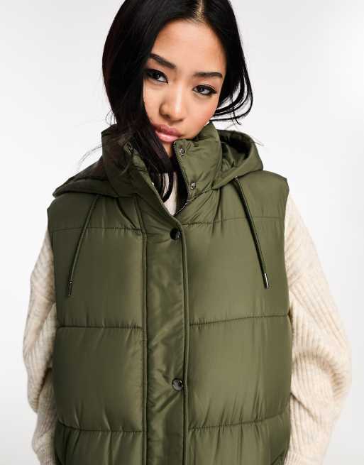 New Look longline vest in khaki ASOS - Main Image