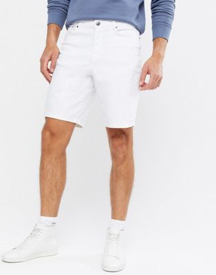 New Look loose fit denim shorts in white