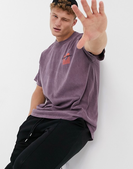 New Look oversized t-shirt with Los Angeles print in purple