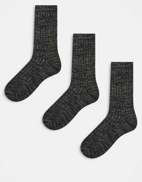 New Look - Lot de 3 paires de chaussettes épaisses côtelées - Kaki - view 1