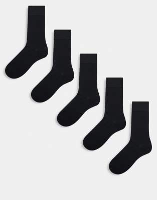 New Look - Lot de 5 paires de chaussettes unies - Noir