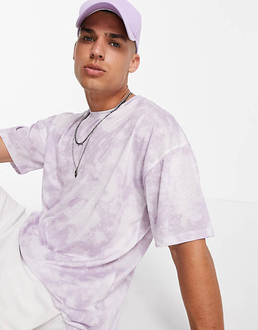 New Look lounge co-ord t-shirt in tie dye purple