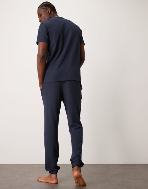 New Look loungewear waffle joggers co ord in navy ASOS