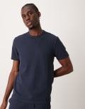 [New Look] New Look loungewear waffle t-shirt in navy (part of a set) M NAVY