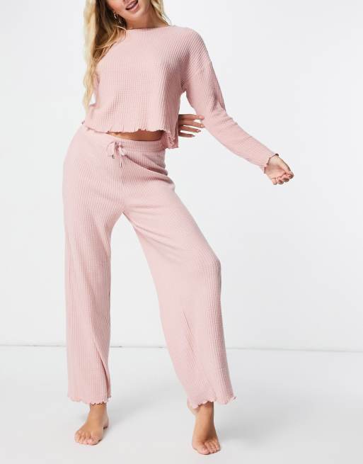 Waffle Wide-Leg Trouser