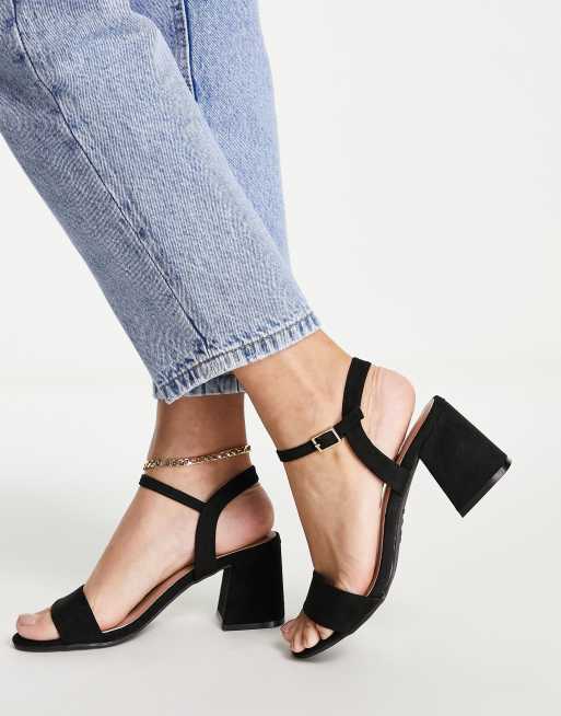 New look black 2025 low heel sandals